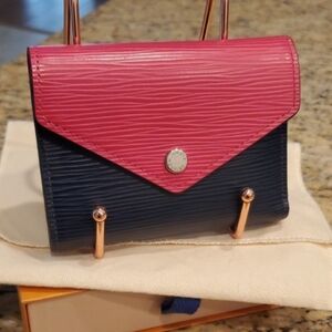 Louis Vuitton Epi Victorine Trifold Wallet in Indigo & Hot Pink, Box & Dustbag
